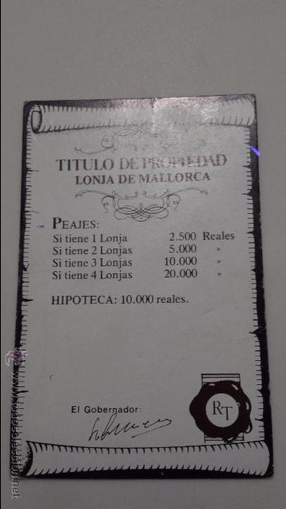 Juegos de mesa: RUTA DEL TESORO TITULO PROPIEDAD LONJA DE MALLORCA