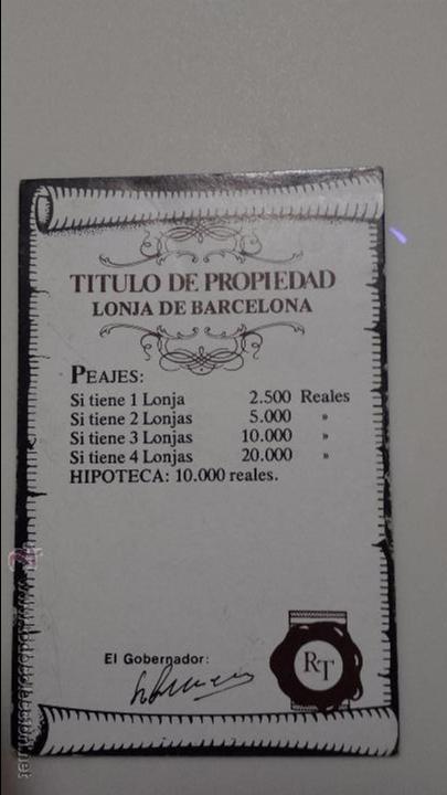 Juegos de mesa: RUTA DEL TESORO TITULO PROPIEDAD LONJA DE BARCELONA