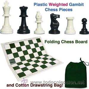Juegos de mesa: Chess. Tablero de ajedrez r&iacute;gido plegable de pl&aacute;stico 50x50mm - Foto 2
