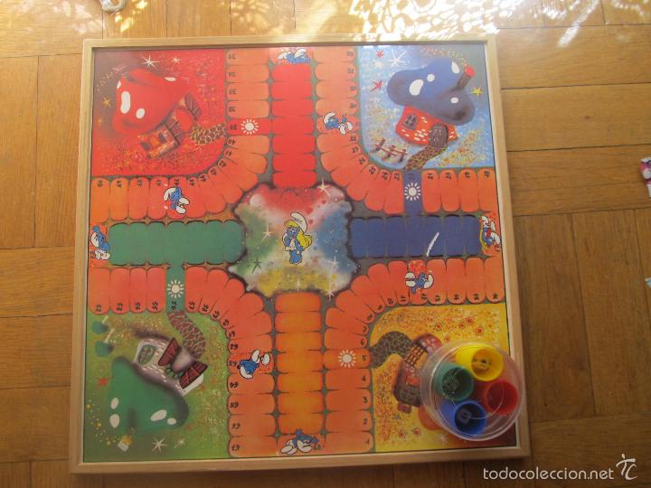 Juegos de mesa: BONITO PARCHEES PARCHIS OCA DE LOS PITUFOS A&Ntilde;OS 80 EL ORIGINAL REF 2 - Foto 2