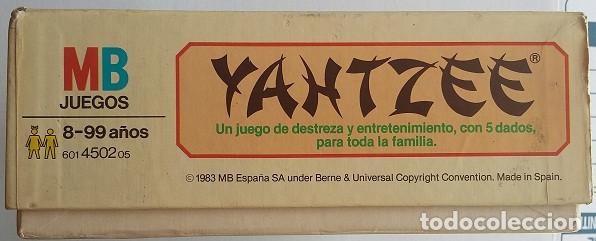 Juegos de mesa: YAHTZEE. Juegos MB a&ntilde;o 1983 - Foto 7