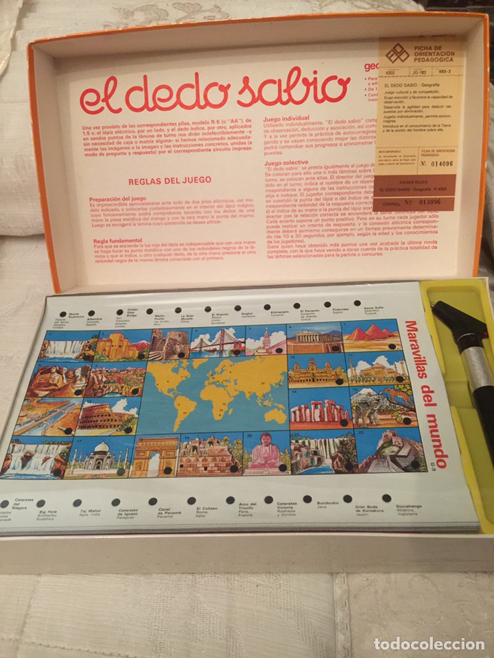 Juegos de mesa: El dedo sabio geograf&iacute;a 1983 educa - Foto 2