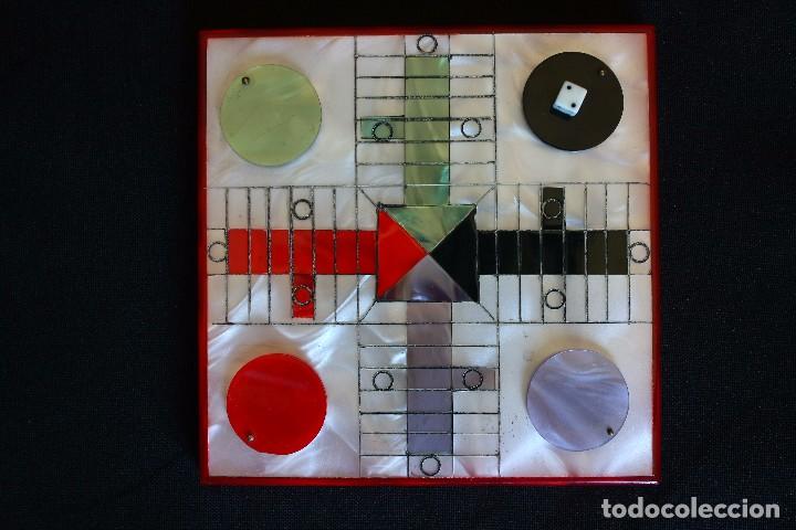 Juegos de mesa: BONITO Y CURIOSO PARCHIS SIMIL NACAR - Foto 3