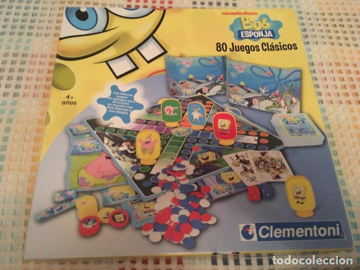 Clementoni-Colección de juegos Bob Esponja cabeza de esponja Juegos de mesa 80 juegos