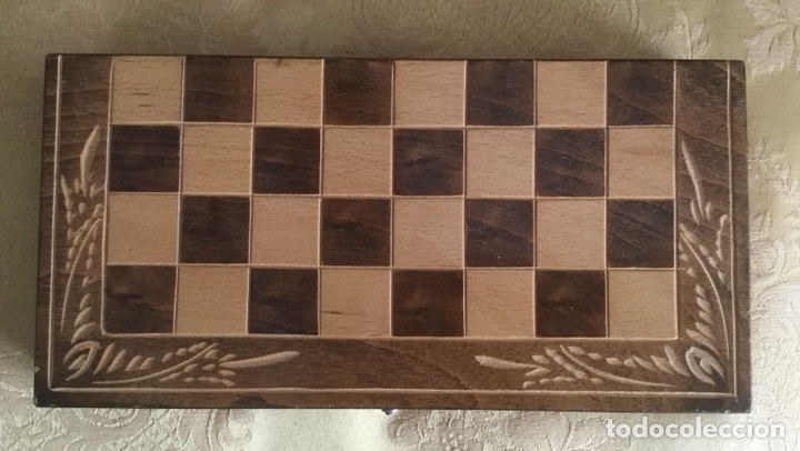 Juegos de mesa: PRECIOSA CAJA DE AJEDREZ, DAMAS Y Backgammon DENTRO DE MADERA - Foto 4