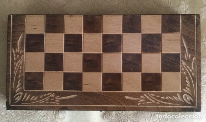Juegos de mesa: PRECIOSA CAJA DE AJEDREZ, DAMAS Y Backgammon DENTRO DE MADERA - Foto 6