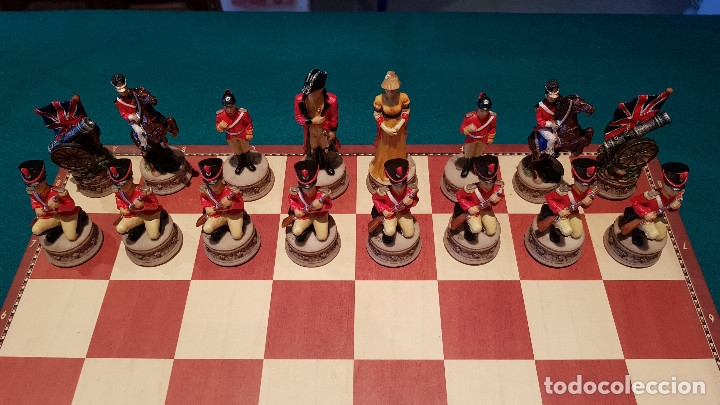 Juegos de mesa: AJEDREZ TEMATICO FIGURAS DE RESINA BATALLA DE WATERLOO - Foto 3