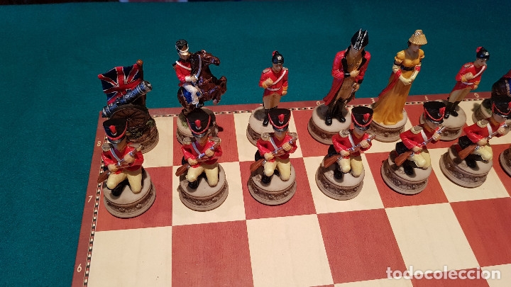 Juegos de mesa: AJEDREZ TEMATICO FIGURAS DE RESINA BATALLA DE WATERLOO - Foto 4