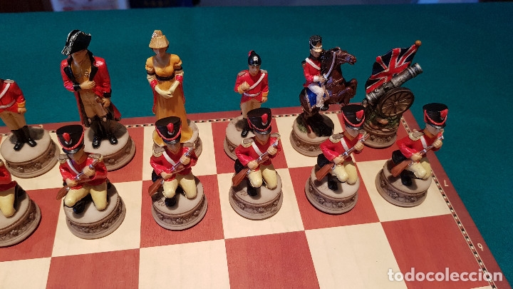 Juegos de mesa: AJEDREZ TEMATICO FIGURAS DE RESINA BATALLA DE WATERLOO - Foto 5