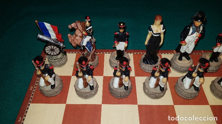 Juegos de mesa: AJEDREZ TEMATICO FIGURAS DE RESINA BATALLA DE WATERLOO - Foto 7