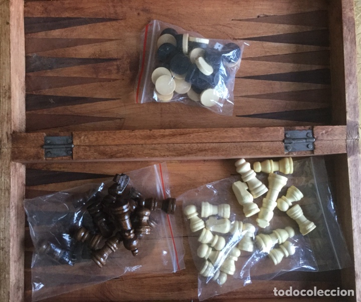 Juegos de mesa: PRECIOSA CAJA DE MARQUETERIA DE BACKGAMMON Y AJEDREZ - Foto 3