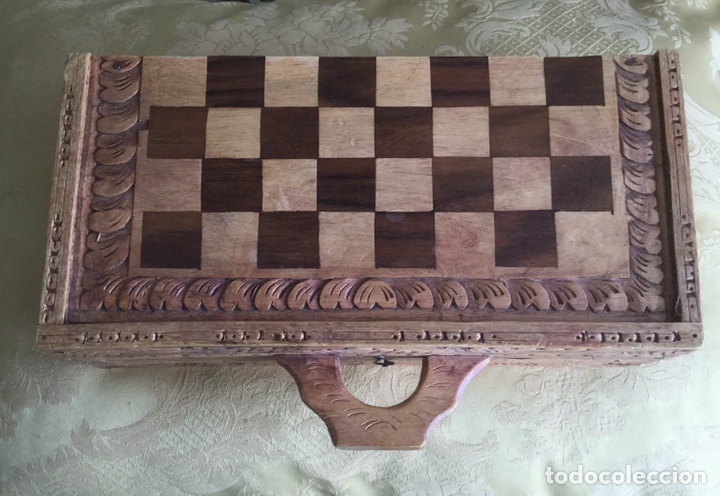 Juegos de mesa: PRECIOSA CAJA DE MARQUETERIA DE BACKGAMMON Y AJEDREZ - Foto 5
