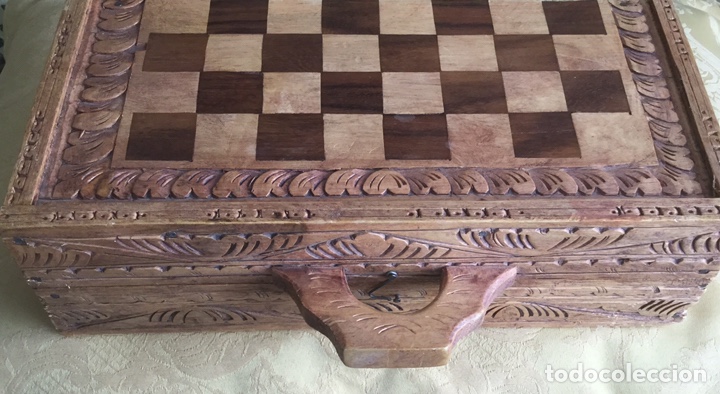 Juegos de mesa: PRECIOSA CAJA DE MARQUETERIA DE BACKGAMMON Y AJEDREZ - Foto 12