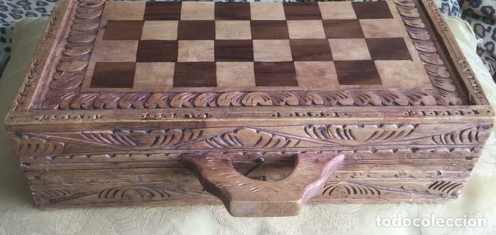 Juegos de mesa: PRECIOSA CAJA DE MARQUETERIA DE BACKGAMMON Y AJEDREZ - Foto 19