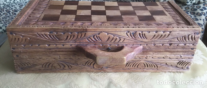 Juegos de mesa: PRECIOSA CAJA DE MARQUETERIA DE BACKGAMMON Y AJEDREZ - Foto 21