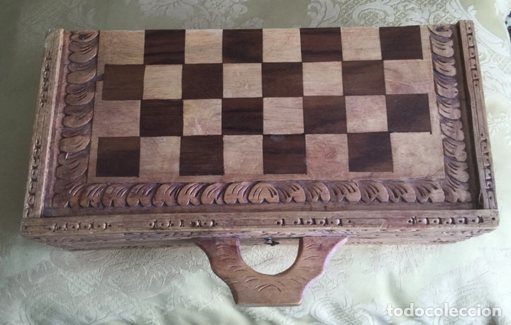 Juegos de mesa: PRECIOSA CAJA DE MARQUETERIA DE BACKGAMMON Y AJEDREZ - Foto 23