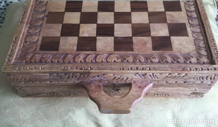 Juegos de mesa: PRECIOSA CAJA DE MARQUETERIA DE BACKGAMMON Y AJEDREZ - Foto 24