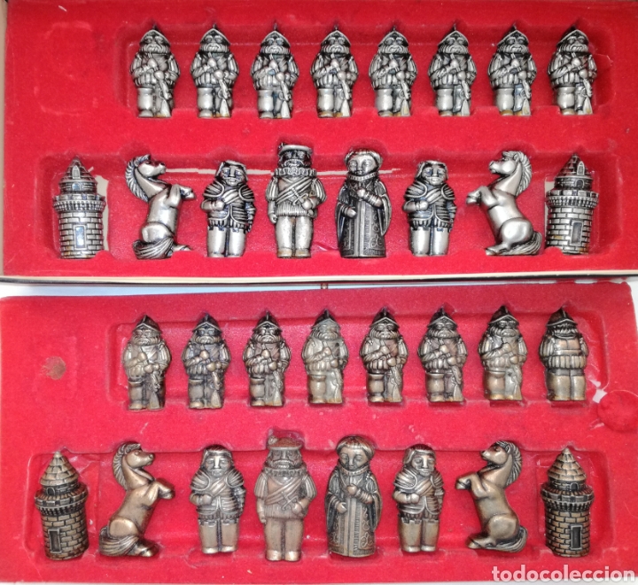 Juegos de mesa: Antigua Ajedrez de Bronce. - Foto 1