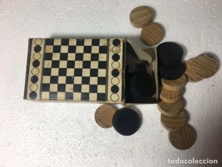 Juegos de mesa: Original Antiguo juego de damas en madera - Foto 1