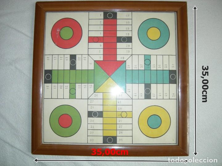 Juegos de mesa: Antiguo y enmarcado tablero de parchis - Foto 2