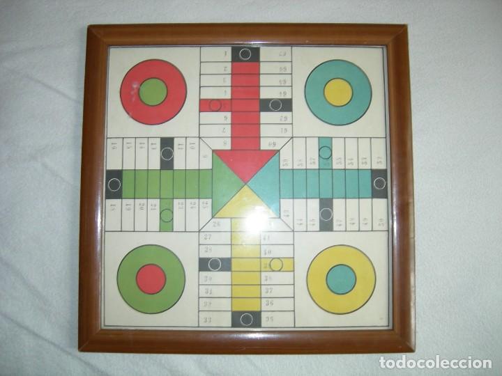 Juegos de mesa: Antiguo y enmarcado tablero de parchis - Foto 7