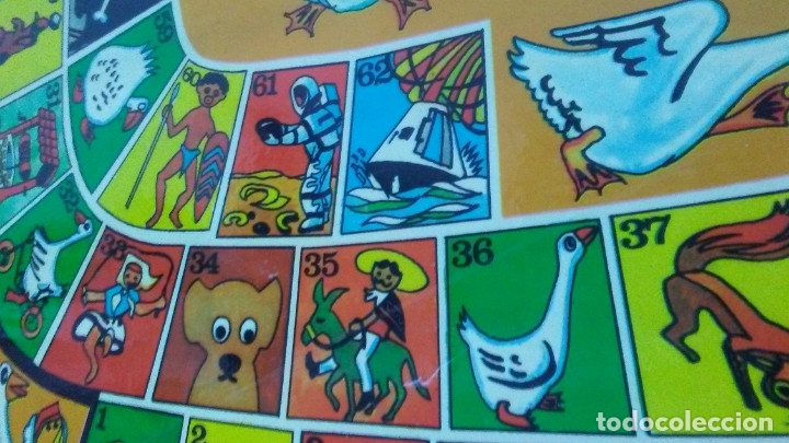 Juegos de mesa: ANTIGUO TABLERO JUEGO DE LA OCA PARCH&Iacute;S - Foto 3