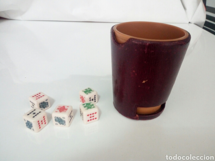 Juegos de mesa: ANTIGUO JUEGO DE DADOS, CON VASO - Foto 2