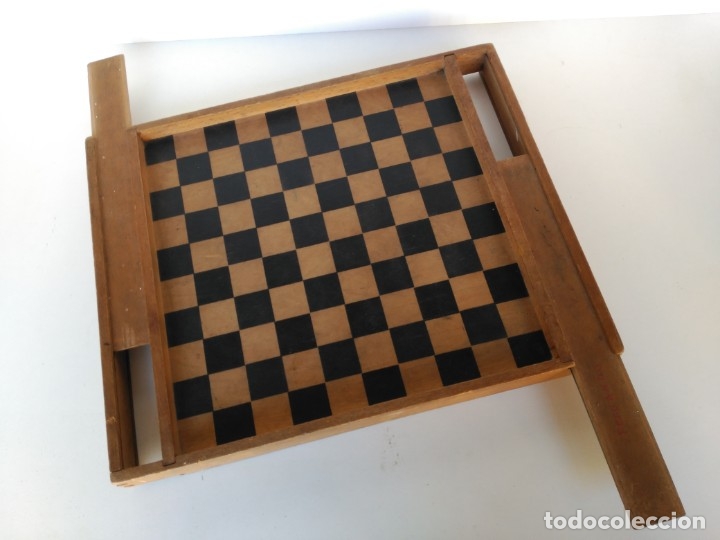 Juegos de mesa: Antiguo tablero de damas en madera - Foto 2