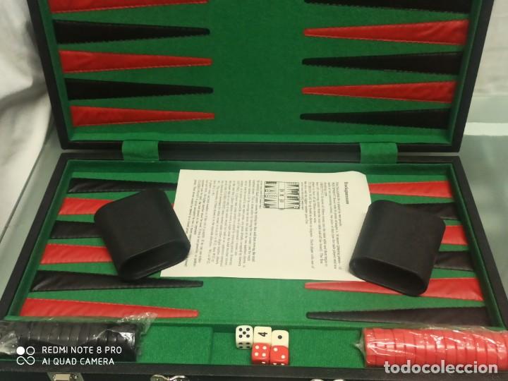 Juegos de mesa: BACKGAMMON MALETIN GRANDE PIEL . NUEVO - Foto 2