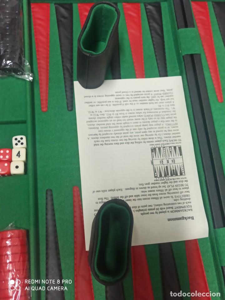 Juegos de mesa: BACKGAMMON MALETIN GRANDE PIEL . NUEVO - Foto 4