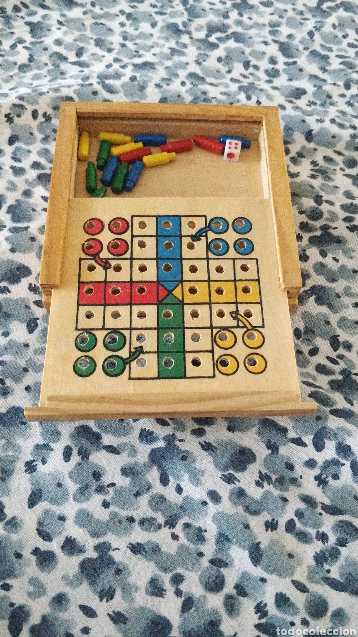 Juegos de mesa: Mini parch&iacute;s madera en caja 10 x 10 cm - Foto 2