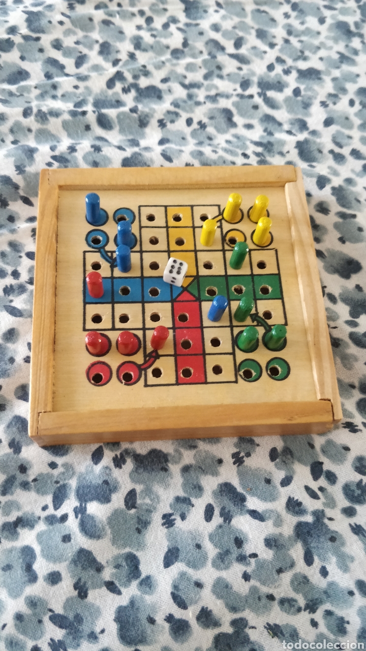 Juegos de mesa: Mini parch&iacute;s madera en caja 10 x 10 cm - Foto 1