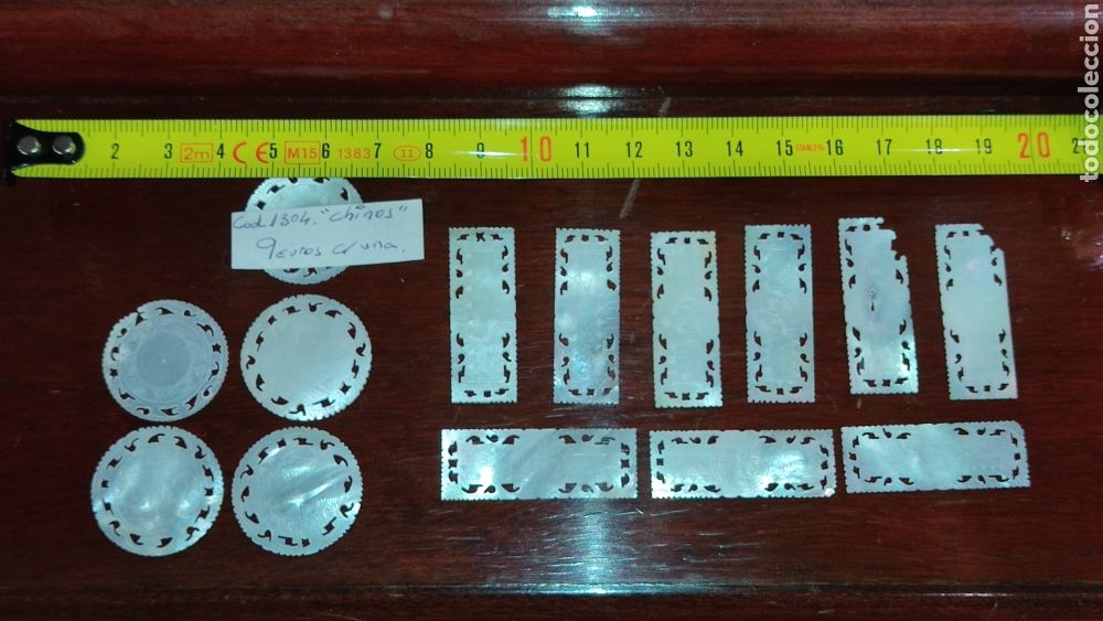 Juegos de mesa: FICHAS JUEGO DE LOS CHINOS EN NACAR. - Foto 2