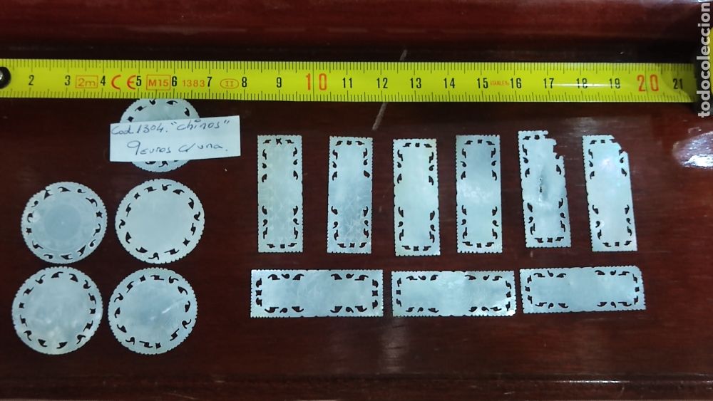 Juegos de mesa: FICHAS JUEGO DE LOS CHINOS EN NACAR. - Foto 3