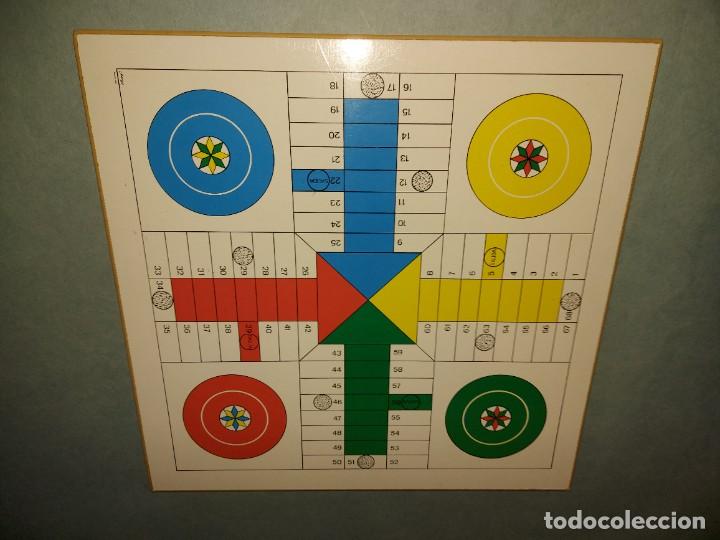 Juegos de mesa: JUEGO AJEDREZ Y PARCHIS EN TABLERO DE MADERA - Foto 1
