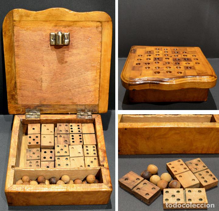 juego de domino y solitario de madera maciza ba Buy Antique board games at todocoleccion - 292385793