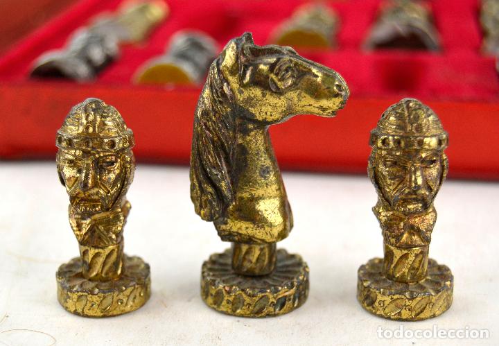 Juegos de mesa: Piezas de ajedrez de antimonio con estuche, 32 trebejos. - Foto 4