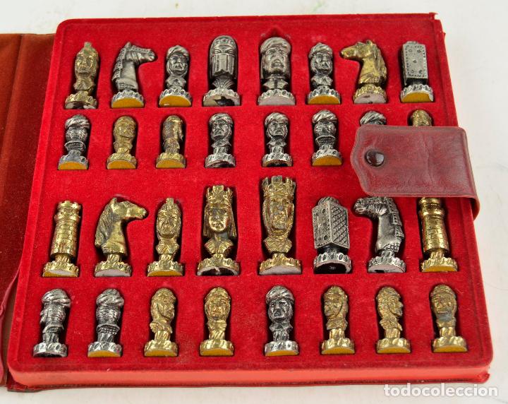 Juegos de mesa: Piezas de ajedrez de antimonio con estuche, 32 trebejos. - Foto 1