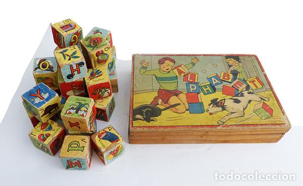 Juegos de mesa: Antiguo juego puzzle de cubos de madera - Foto 1