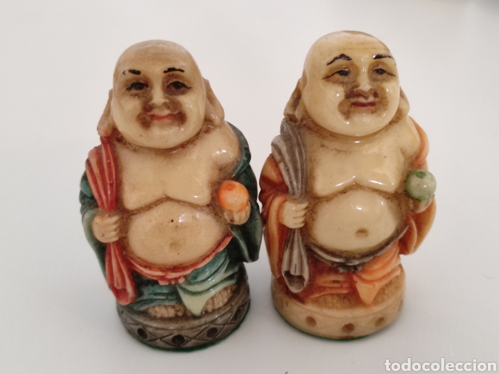 Juegos de mesa: Conjunto de figuras orientales de ajedrez vintage - Foto 12