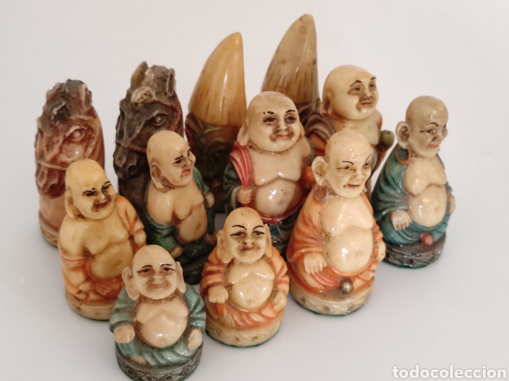 Juegos de mesa: Conjunto de figuras orientales de ajedrez vintage - Foto 14