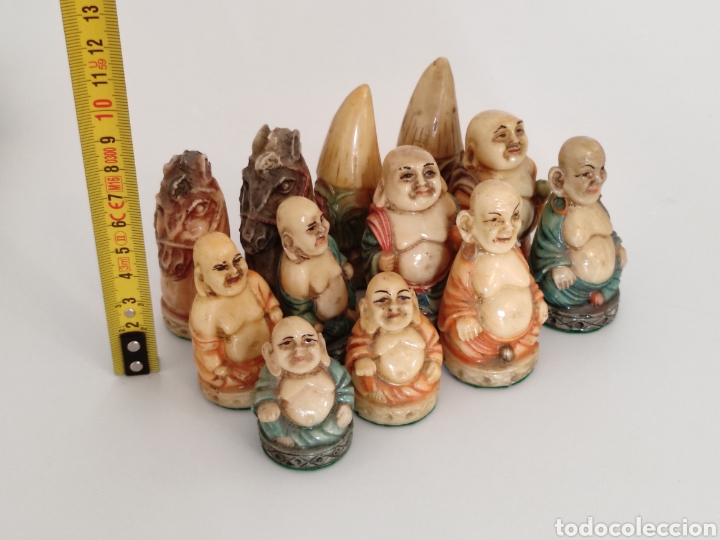 Juegos de mesa: Conjunto de figuras orientales de ajedrez vintage - Foto 17
