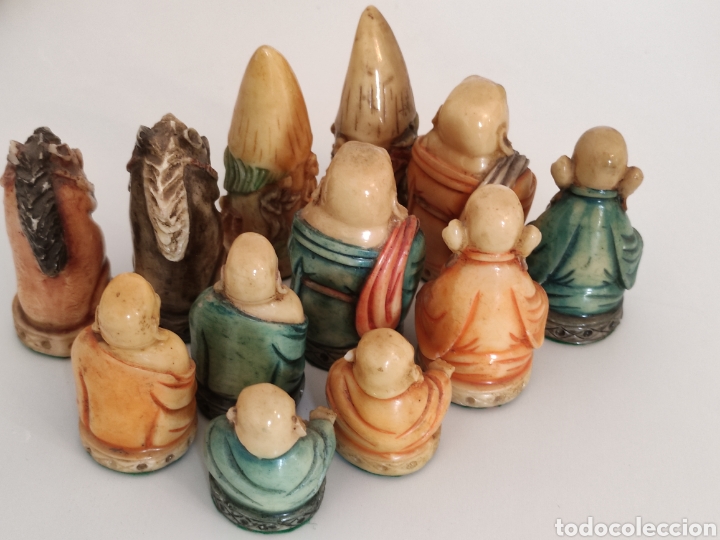 Juegos de mesa: Conjunto de figuras orientales de ajedrez vintage - Foto 18