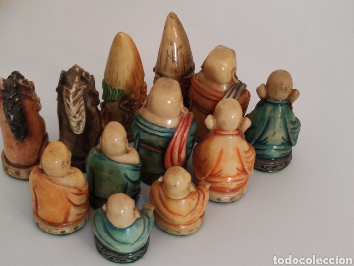 Juegos de mesa: Conjunto de figuras orientales de ajedrez vintage - Foto 19