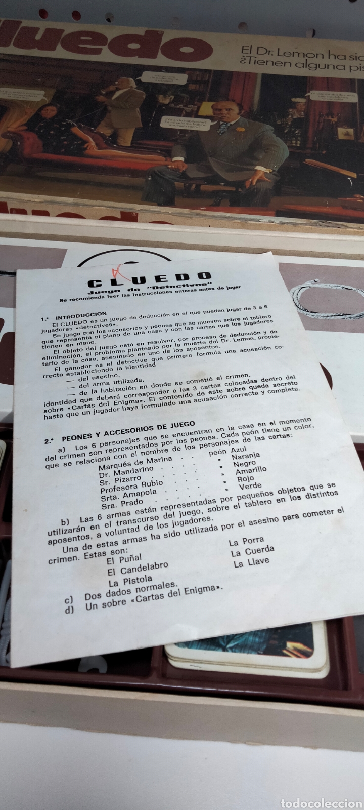 Juegos de mesa: Juego cluedo de borras,(versi&oacute;n 1974) - Foto 4