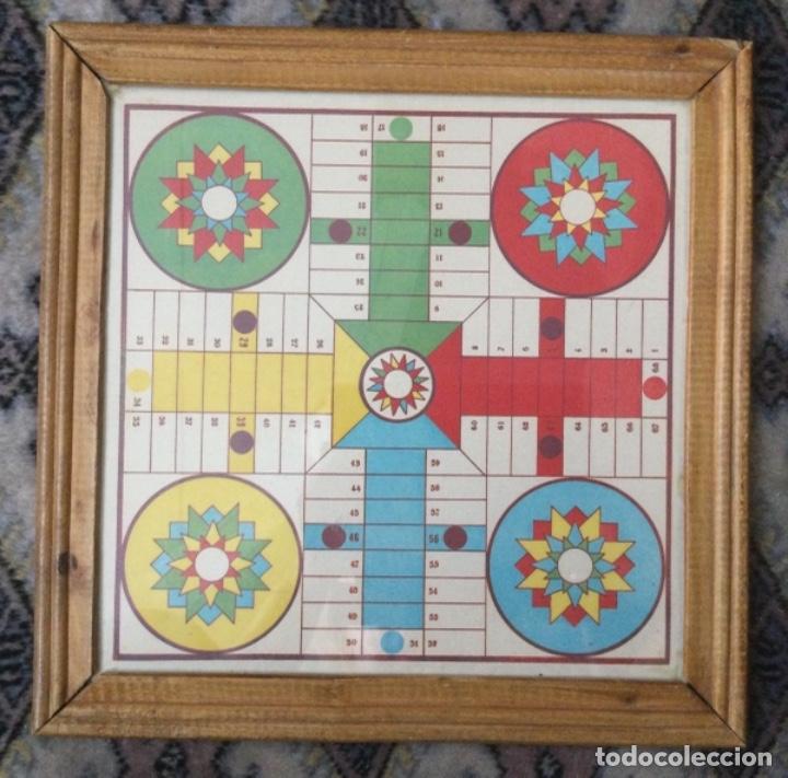 Juegos de mesa: ANTIGUO TABLERO PARCHIS Y OCA, CON CRISTAL - Foto 4