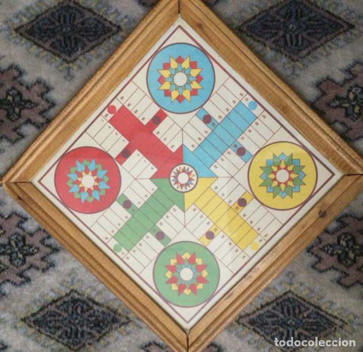 Juegos de mesa: ANTIGUO TABLERO PARCHIS Y OCA, CON CRISTAL - Foto 5
