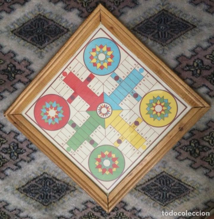 Juegos de mesa: ANTIGUO TABLERO PARCHIS Y OCA, CON CRISTAL - Foto 6