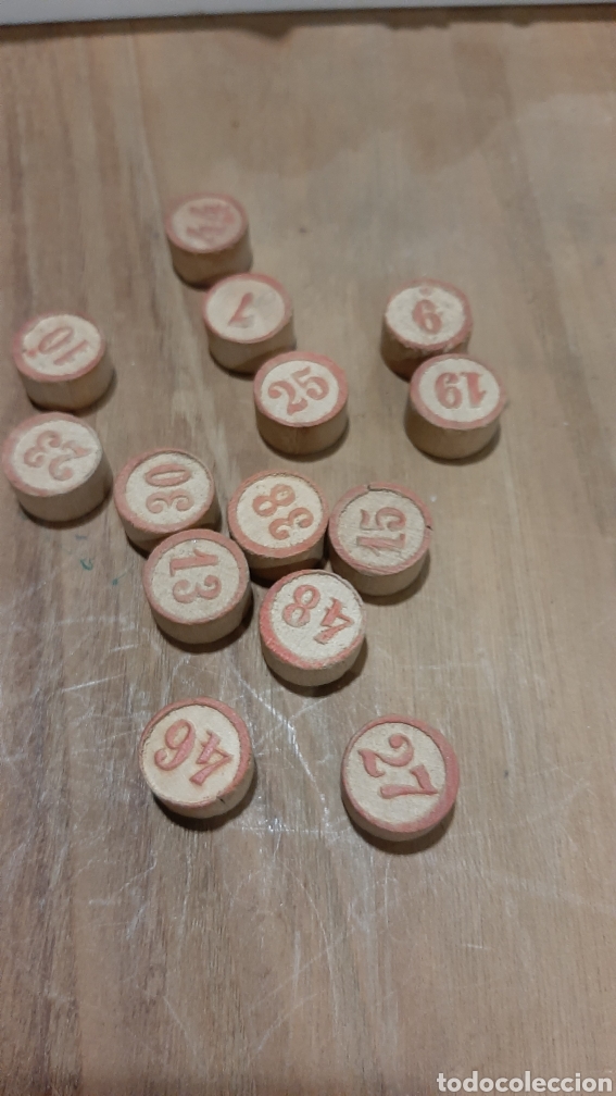 Juegos de mesa: FICHAS VINTAGE JUEGO MADERA BINGO - Foto 1