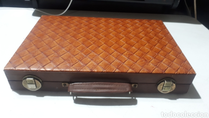 Juegos de mesa: Maleta simil piel juego Backgamon completo - Foto 2